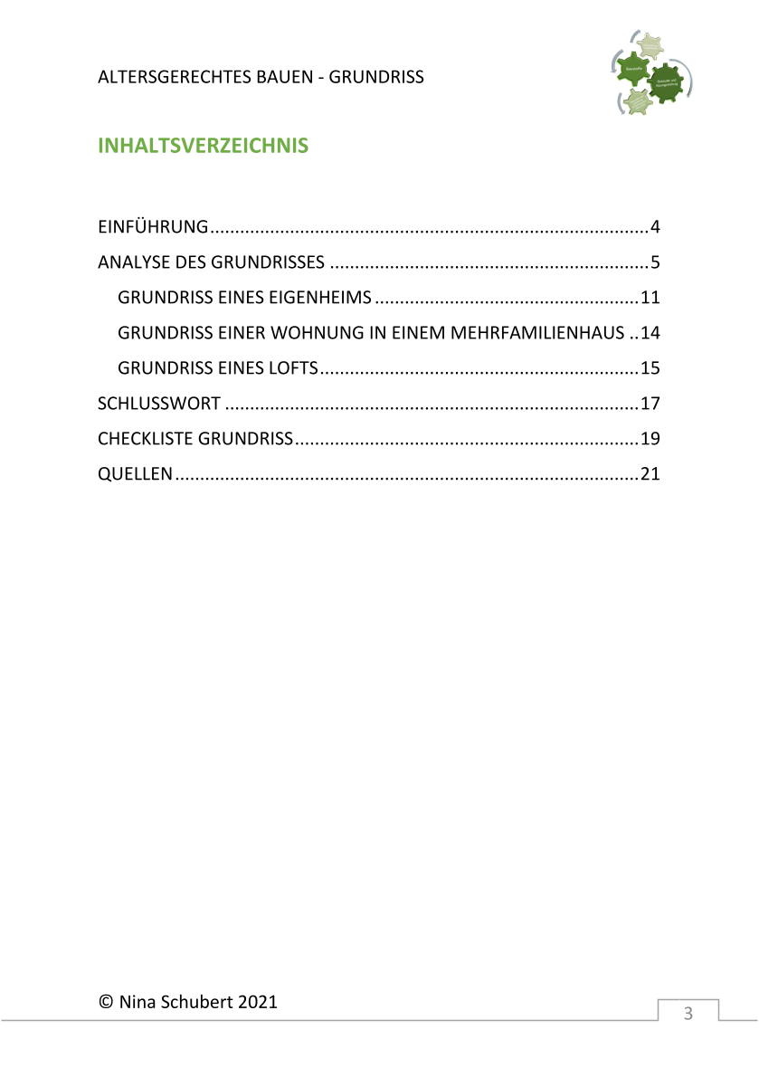 Broschüre Altersgerechtes Bauen - Grundriss