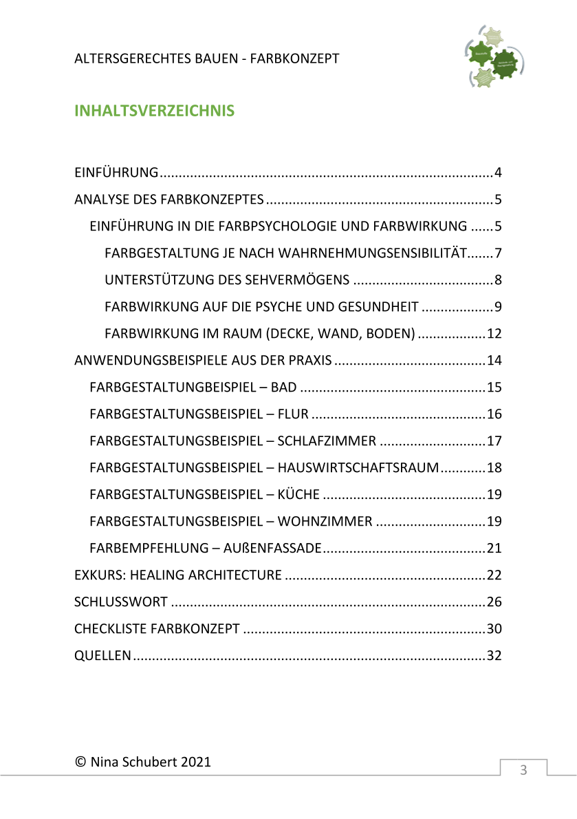 Broschüre Altersgerechtes Bauen - Farbkonzept